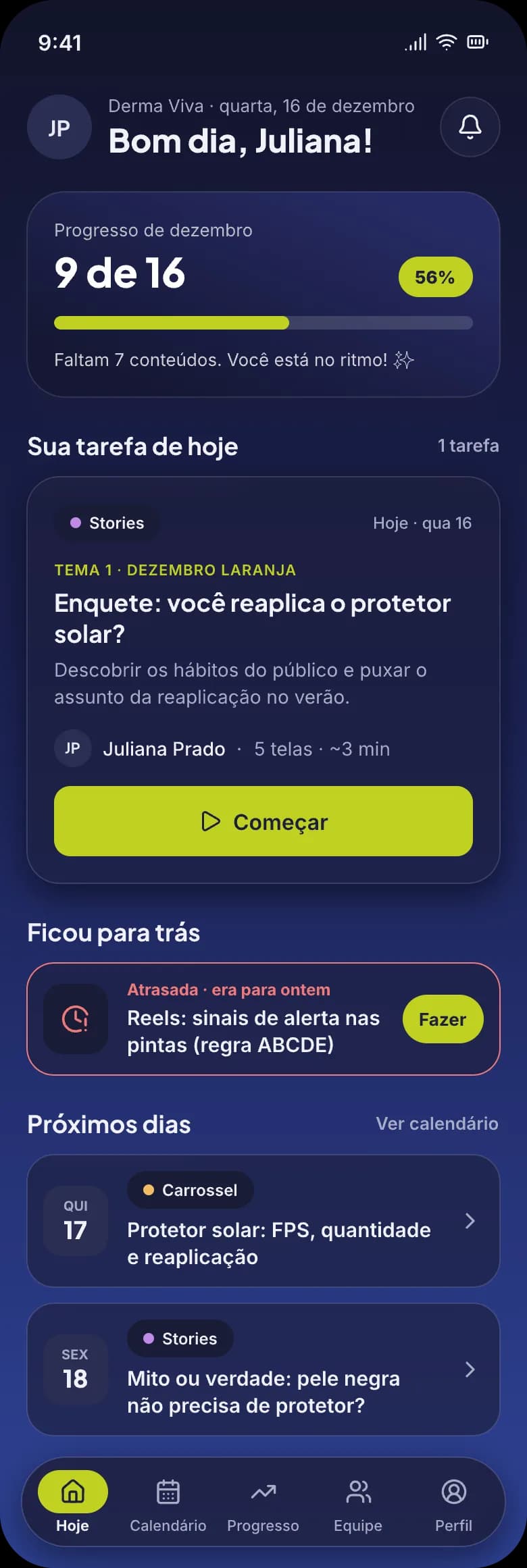 Usamed no celular, no modo escuro